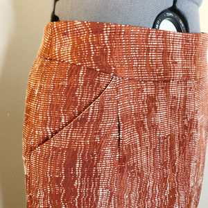 J. Crew Rust and Cream Pencil Skirt O Jackquard